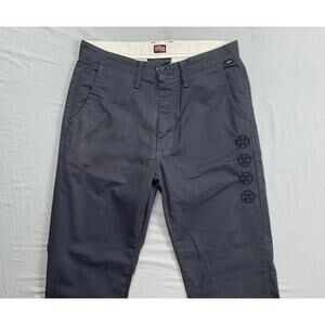 Vans Vintage Independent Flat Front Chino Skate Pants. Stitched Logos, 30X32 EUC